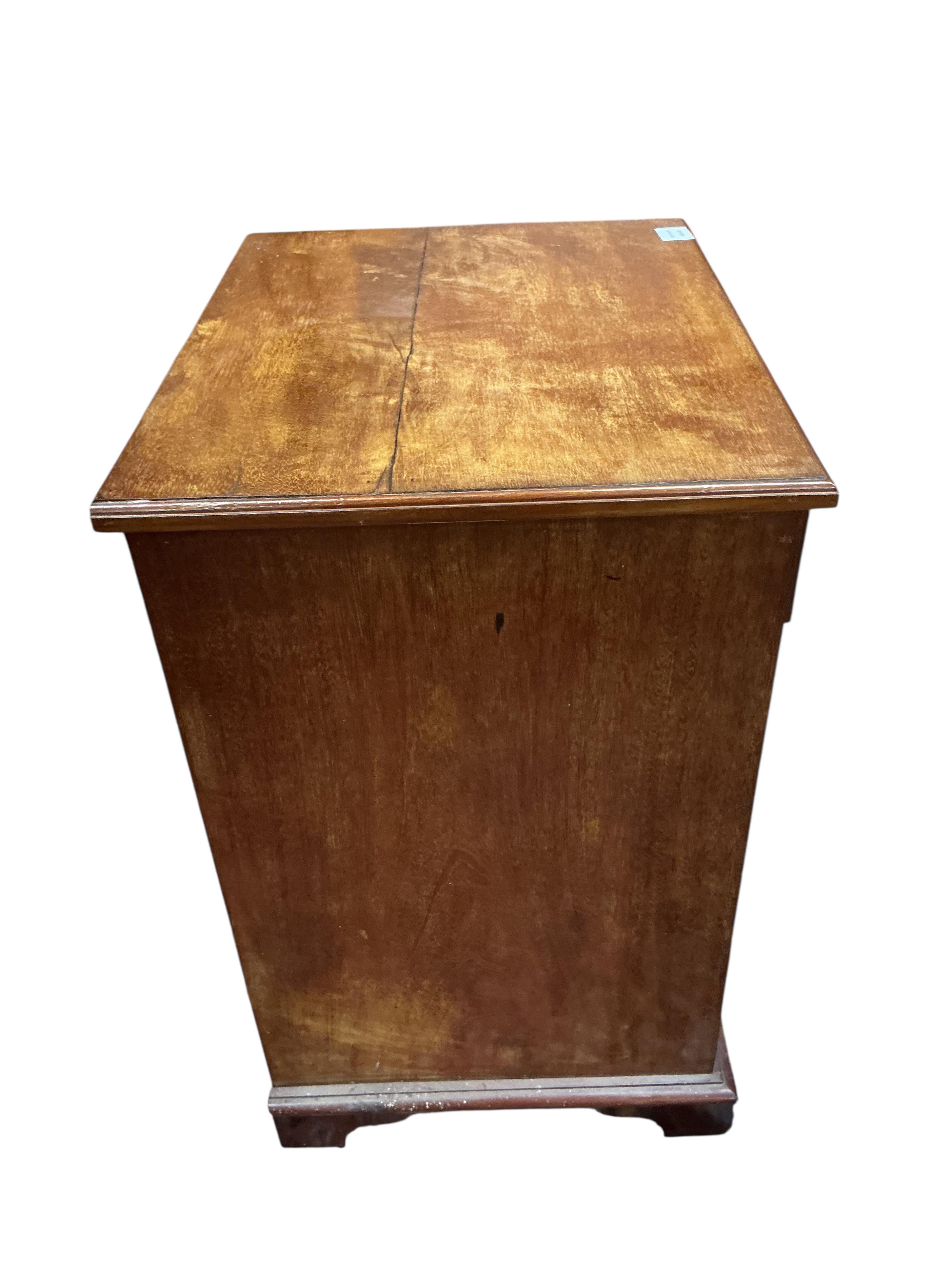 A small 19th century mahogany four drawer chest, adapted, width 59cm, depth 47cm, height 77cm